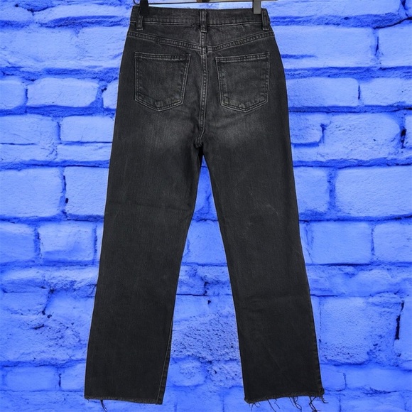 Art Class Girls Sz 10 Classic Black Faded Flare Jeans Raw Hem Adj Waistband - Picture 2 of 6